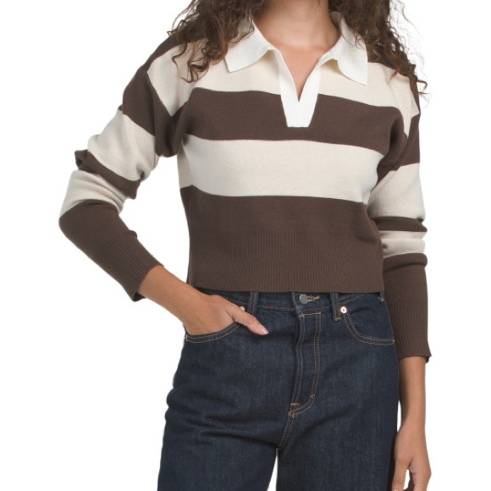 Striped Brown and Cream Sweater